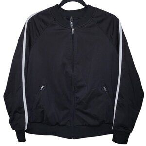 Torrid Track Jacket Full Zip Black White Womens 0 Activewear Athleisure